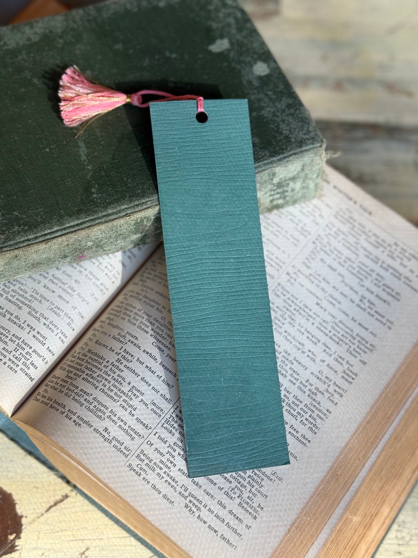 Hand-Painted Watercolor Bookmark, Fancy Pink Flowers