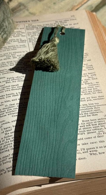 Hand-Painted Watercolor Bookmark, Pink Flowers & Blue Vase