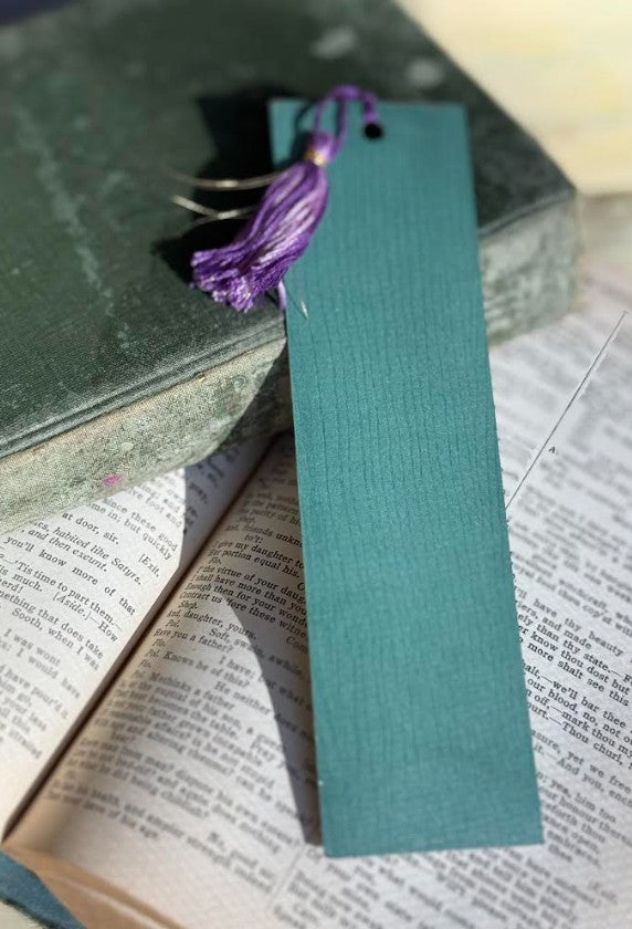 Hand-Painted Watercolor Bookmark, Purple Flower w/Bee